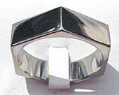 Hexagonal Titanium Wedding Ring