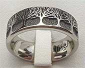 Trees Titanium Wedding Ring